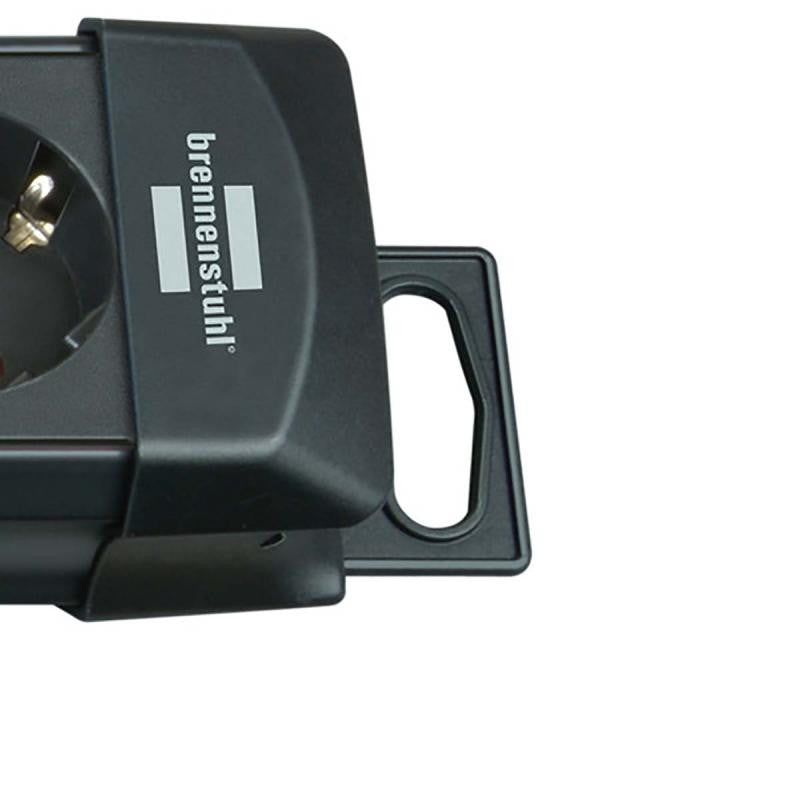 Regleta de 8 Tomas 3,00 Metros, 16 A e Interruptor 2 Polos en Color Negro