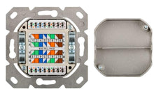 Caixa de parede universal CAT 6a com moldura de montagem UTP incluída. 