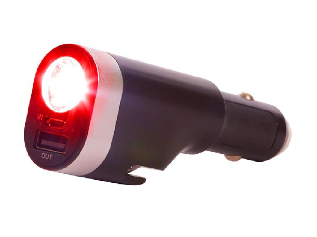 6 in 1 Car Charger/ Power Bank/ LED Flashlight/ Seat Belt Cutter/ Emergency Hammer 