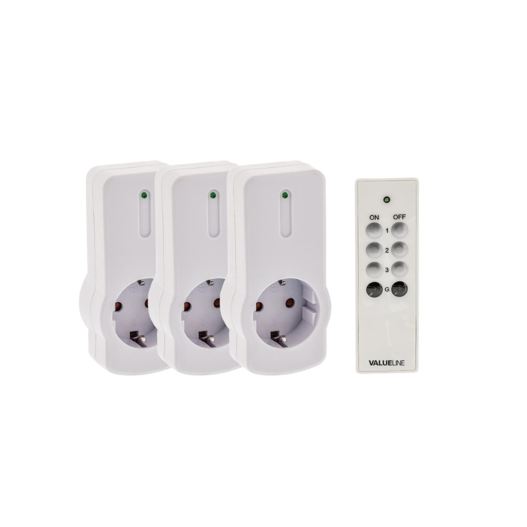 Juego de 3 Unidades Enchufes Para Interior con Control Remoto