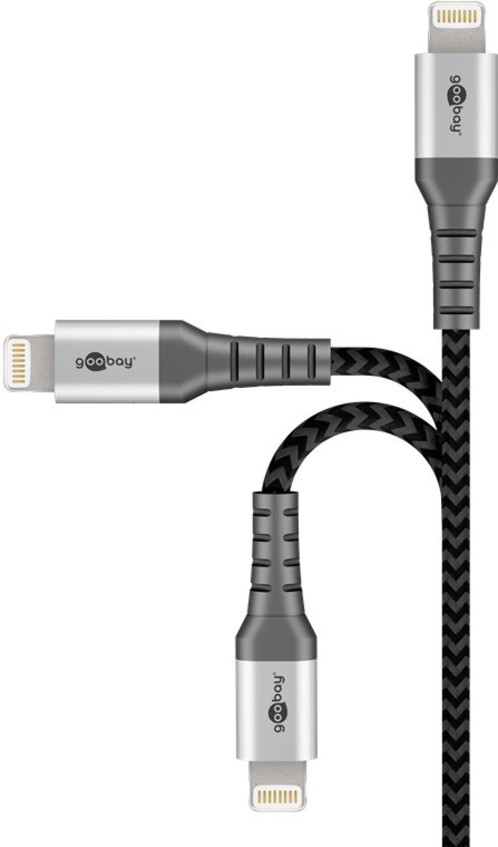 1m Textile USB to Lightning Cable with Metal Connectors