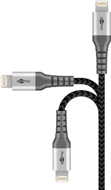 1m Textile USB to Lightning Cable with Metal Connectors