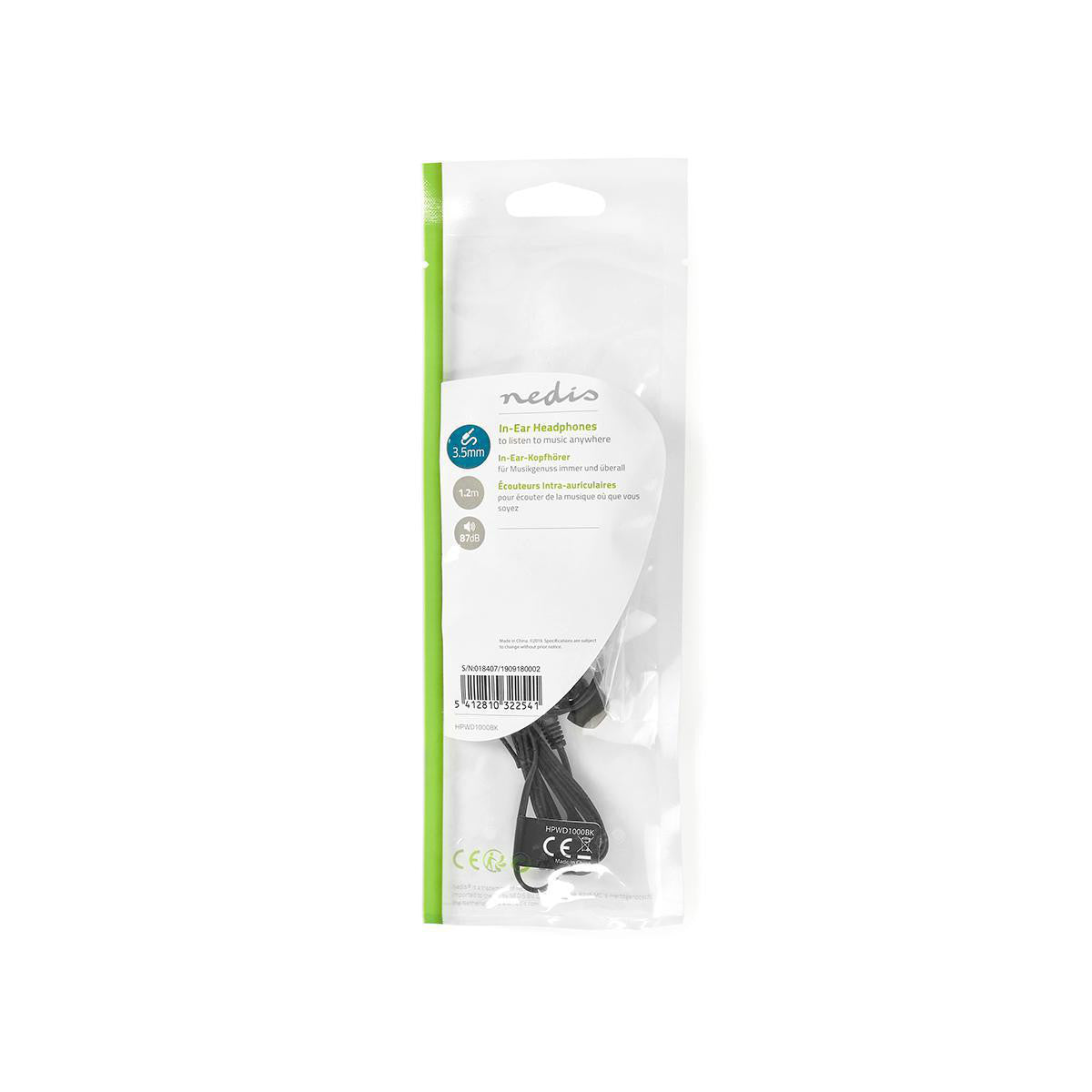 Auriculares con Cable | 3.5 mm Longitud del Cable: 1.20 m Negro