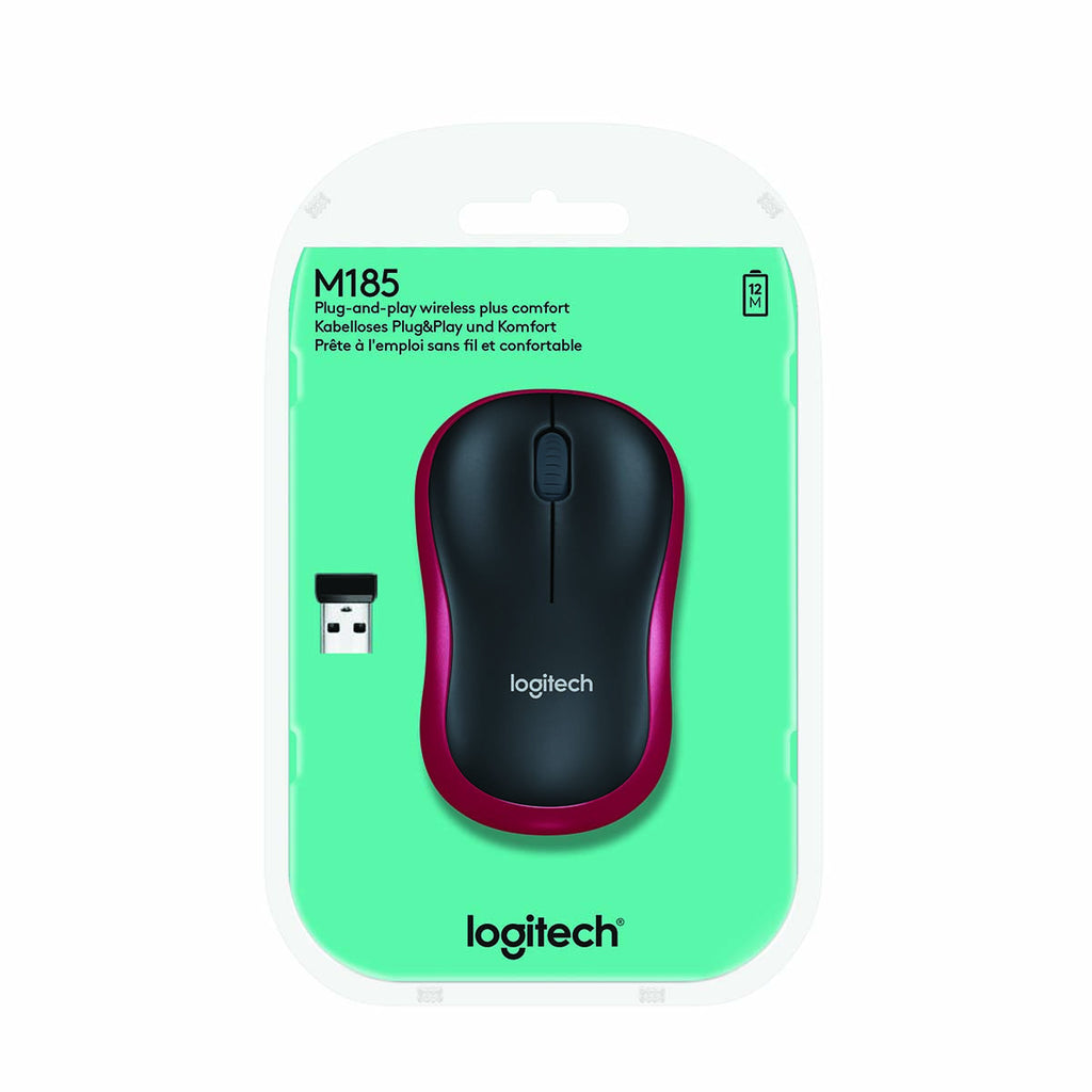 Rato sem fios Logitech M185 vermelho