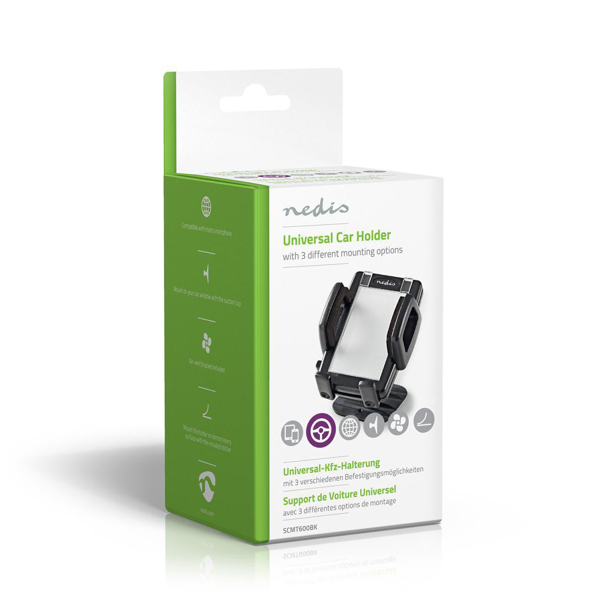 Soporte de Coche Para Smartphone | 3 en 1 Rejilla Ventilación/ventosa/pegatina