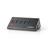 Concentrador USB | 5 Puertos Alimentación 3.0 Puerto de Carga QC3.0 Gbps Aluminio