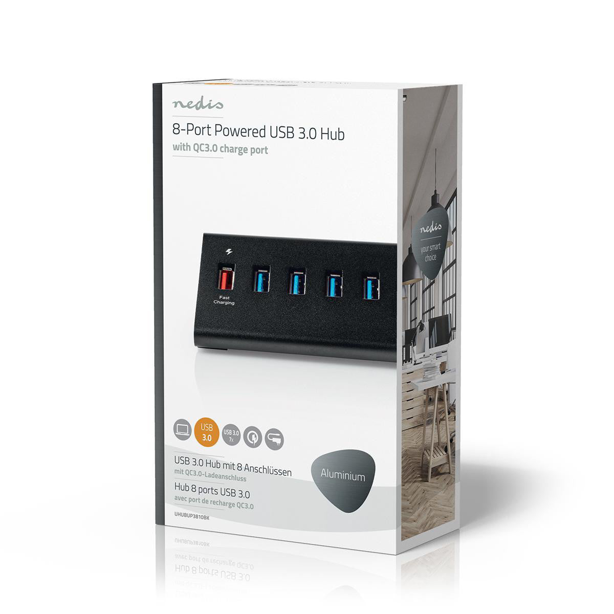Concentrador USB | 8 Puertos Alimentación 3.0 QC3.0 5 Gbps