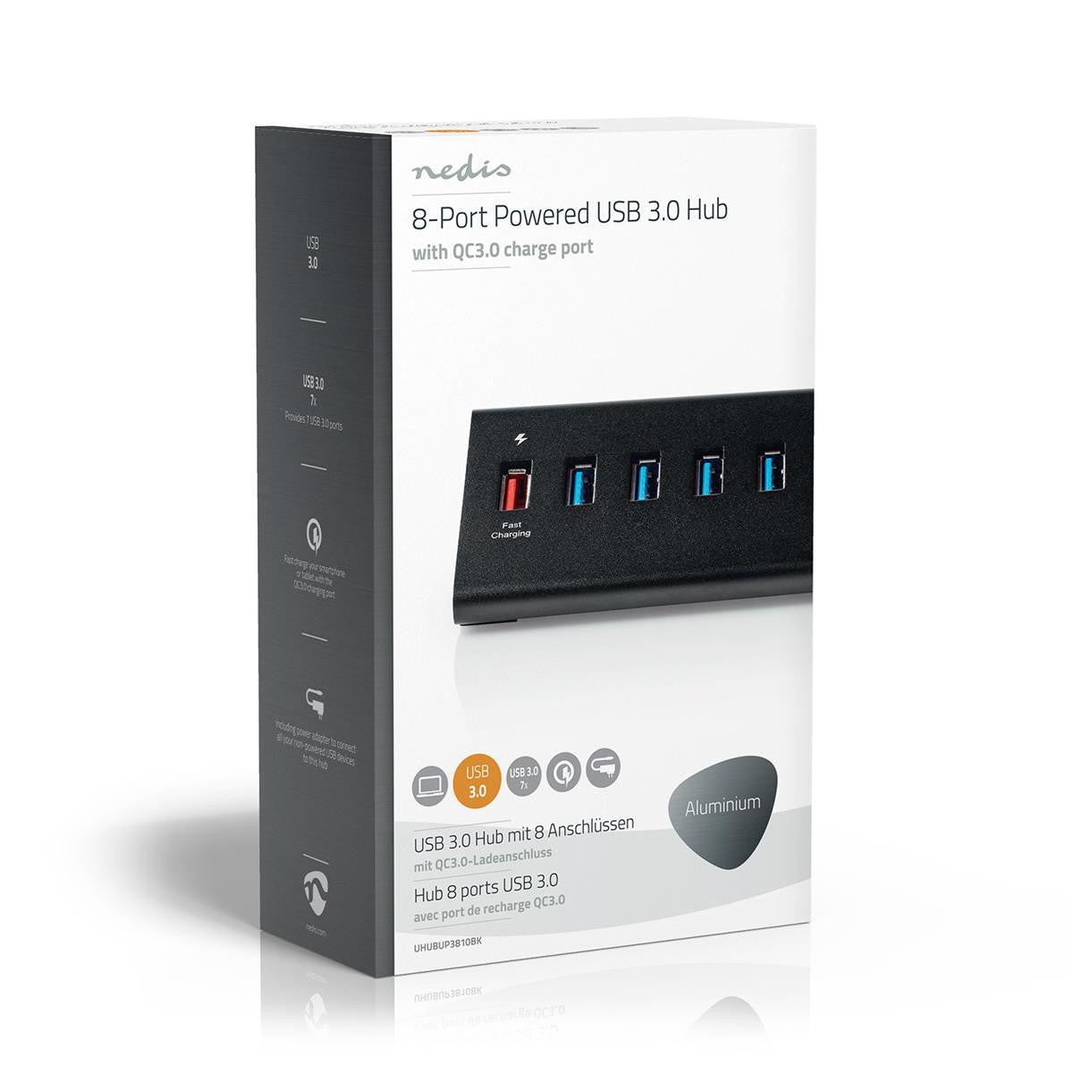 Concentrador USB | 8 Puertos Alimentación 3.0 QC3.0 5 Gbps