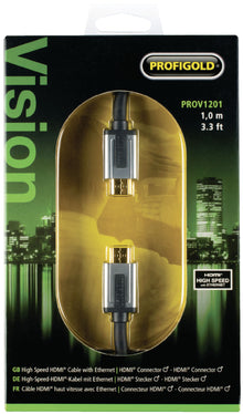 Cabo HDMI de alta velocidade com Ethernet, Conector - HDMI, 1,00 m, Preto