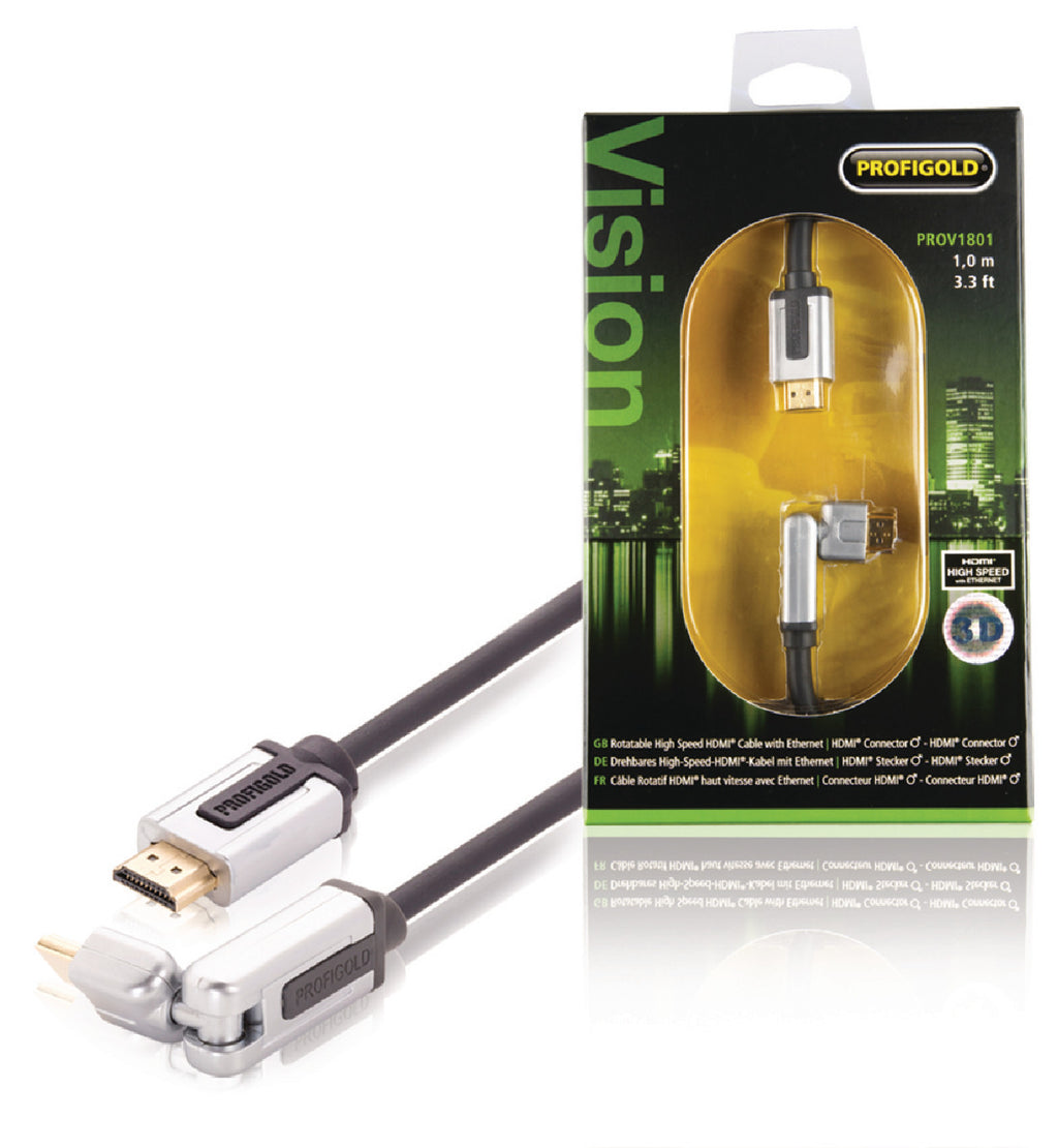 Cabo HDMI giratório de alta velocidade com Ethernet de 1,0 m