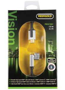Cabo HDMI giratório de alta velocidade com Ethernet de 1,0 m