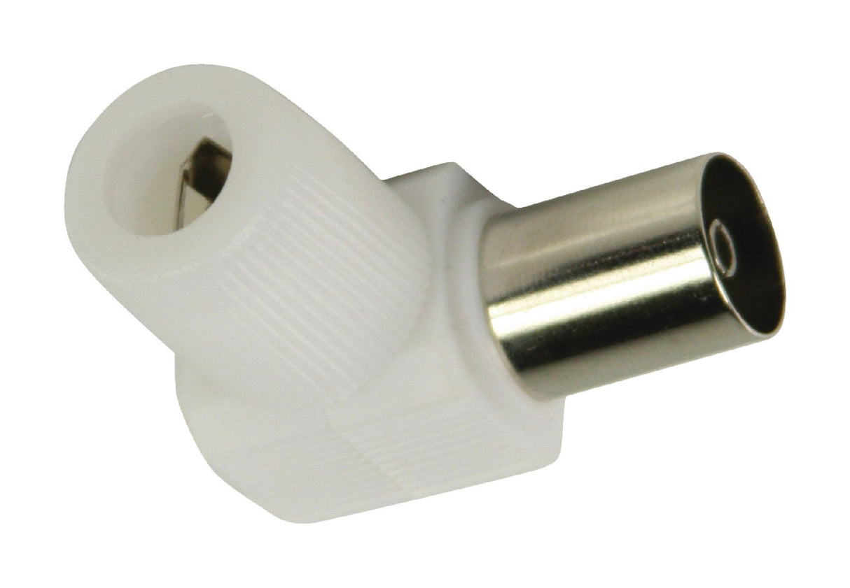Conectores Coaxiales sin Soldadura en Ángulo Hembra Color Blanco Conector Antena