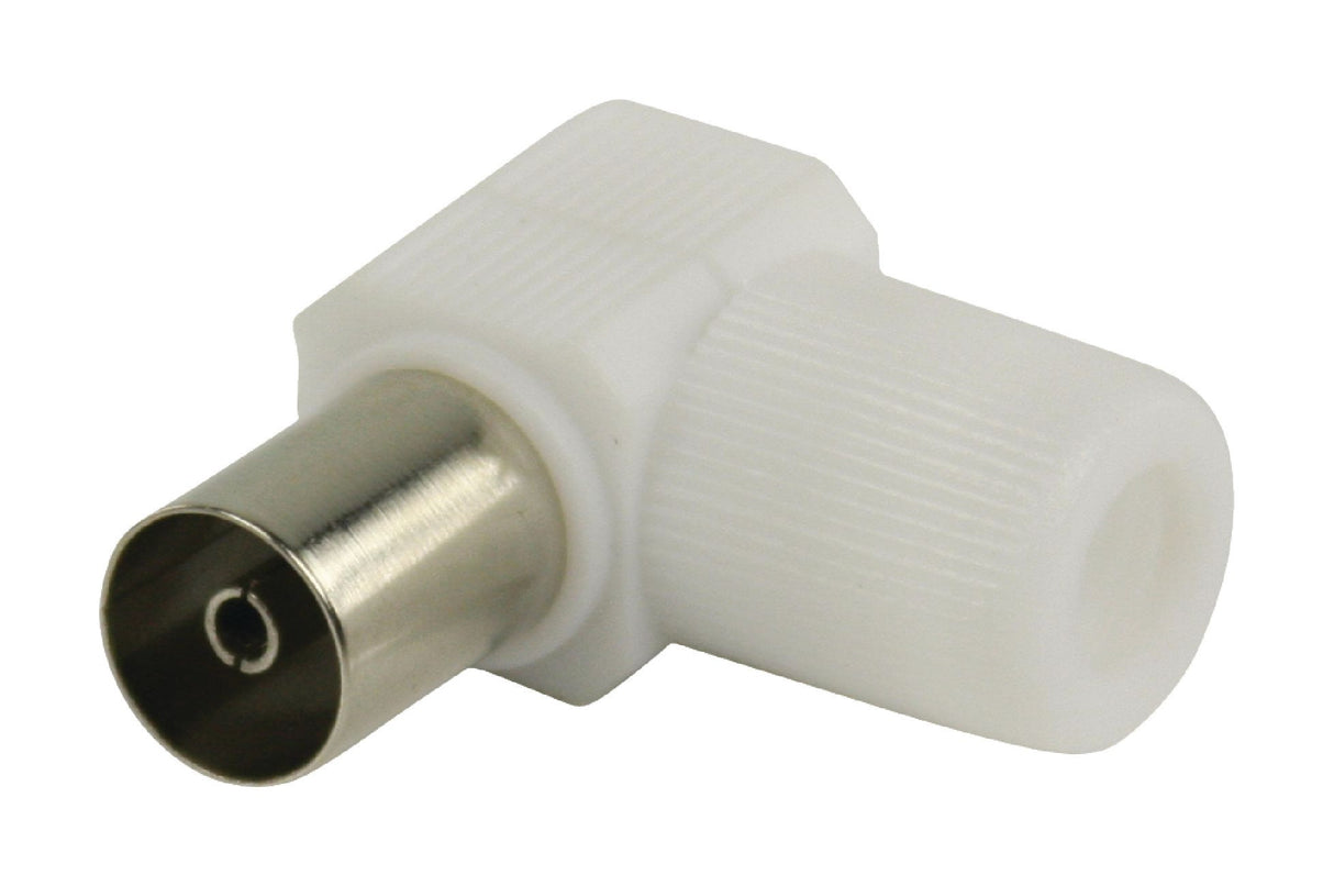 Conectores Coaxiales sin Soldadura en Ángulo Hembra Color Blanco Conector Antena