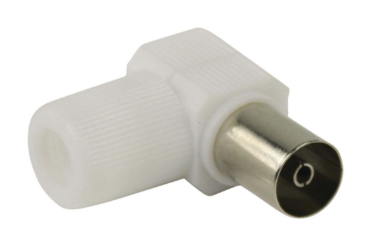 Conectores Coaxiales sin Soldadura en Ángulo Hembra Color Blanco Conector Antena