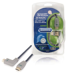 Cabo HDMI de alta velocidade com conector Ethernet - (Ângulo) 2.0 em cor azul
