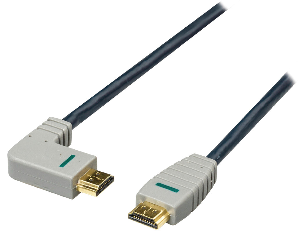 Cabo HDMI de alta velocidade com conector Ethernet - (Ângulo) 2.0 em cor azul