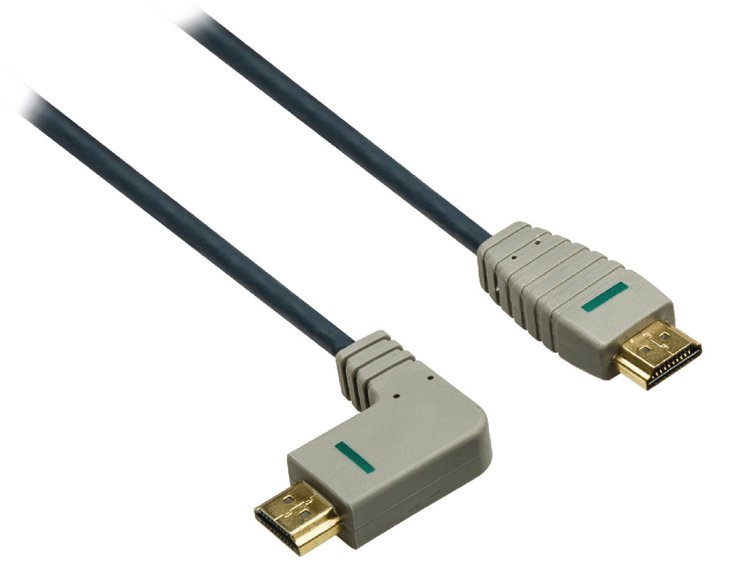 Cabo HDMI de alta velocidade com conector Ethernet - (Ângulo) 2.0 em cor azul