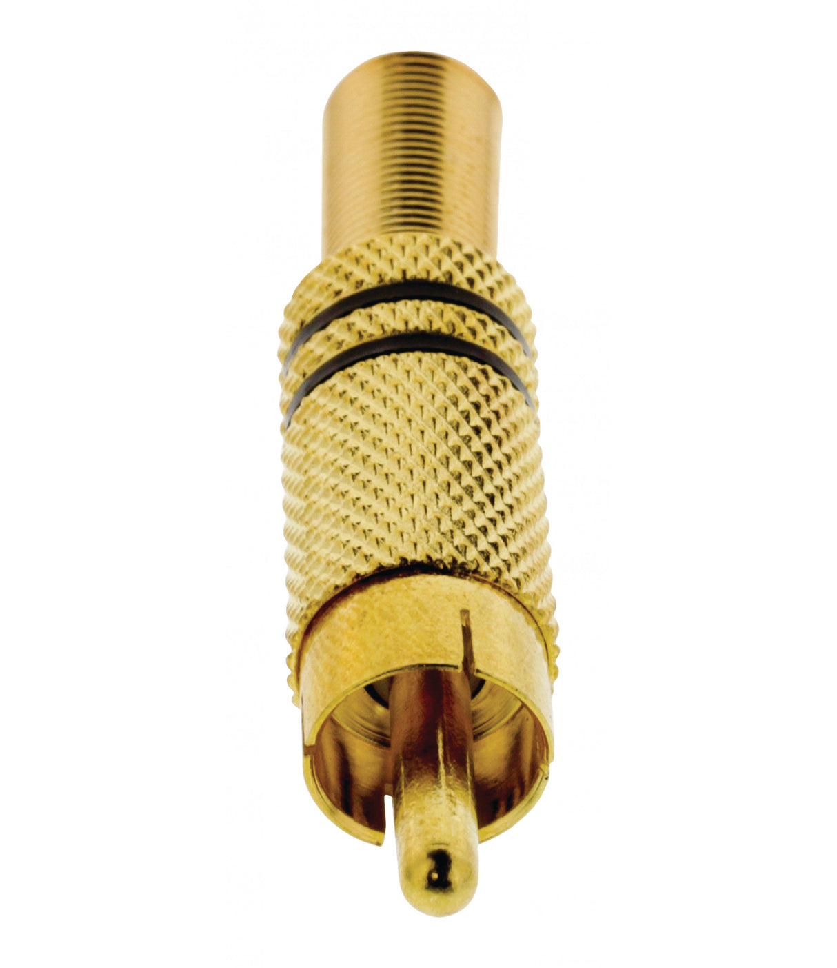 Conector RCA Macho en Color Negro con Anillo Chapado oro, 10 Unidades