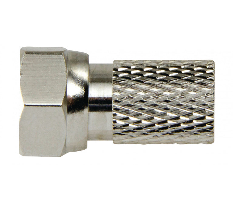 Conector F macho de 2,5 mm em metal prateado/antena prateada