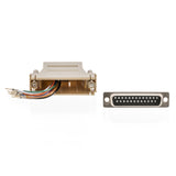Adaptador Serie D-sub de 25 Pines Hembra - Rj45 (8p8c) en Color Marfil