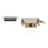 Adaptador Serie D-sub de 25 Pines Hembra - Rj45 (8p8c) en Color Marfil