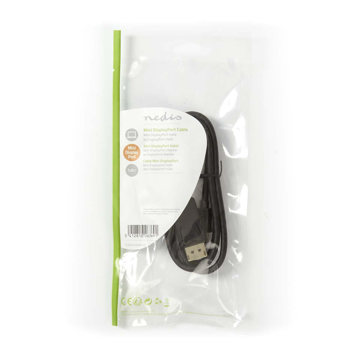 Cable Mini Displayport-displayport | Displayport Macho - 1,0 m Negro