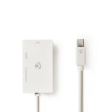 Cable Adaptador Multipuerto Mini Displayport | Macho - Hembra + Dvi-d de 24+1 Pines 0,2 m Blanco
