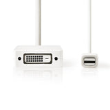 Cable Adaptador Multipuerto Mini Displayport | Macho - Hembra + Dvi-d de 24+1 Pines 0,2 m Blanco