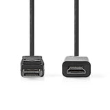Cable Displayport - HDMI | Macho Conector 3,0 m Negro