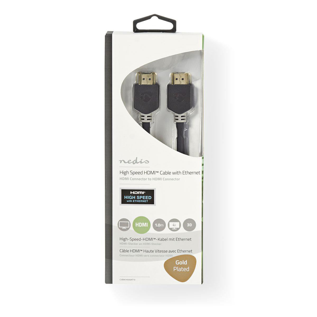 Cable Hdmi de Alta Velocidad con Ethernet | Conector - 1,0 m Antracita