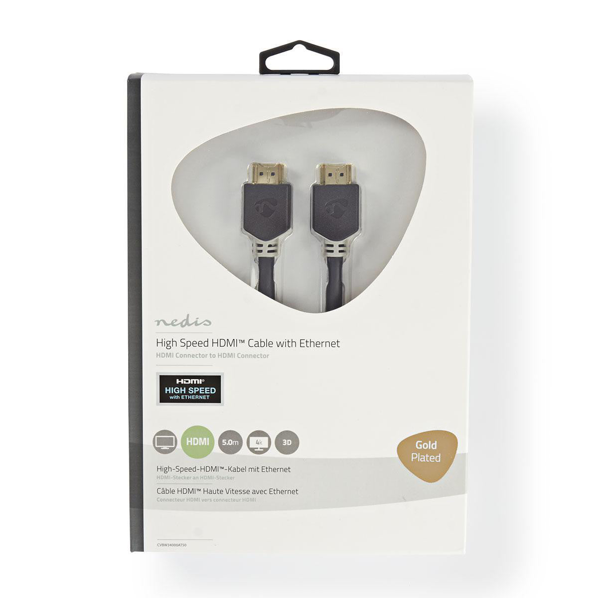 Cable Hdmi de Alta Velocidad con Ethernet | Conector - 5,0 m Antracita