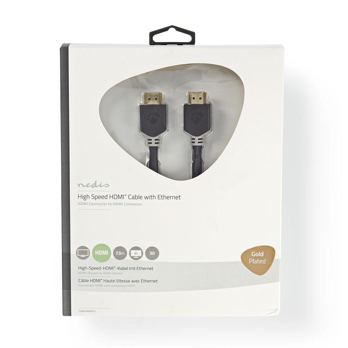 Cable HDMI de Alta Velocidad con Ethernet | Conector - 7,5 m Antracita