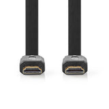 Cable Plano Hdmi de Alta Velocidad con Ethernet | Conector - 1,5 m Negro