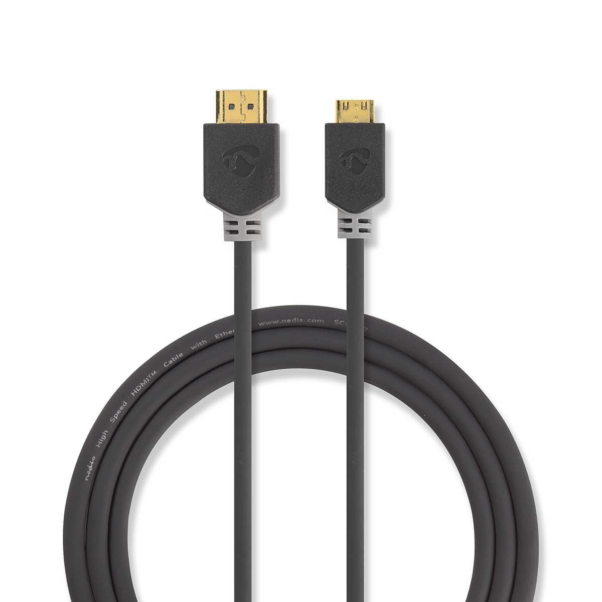 Cable Hdmi de Alta Velocidad con Ethernet | Conector - Miniconector 2,0 m Antracita