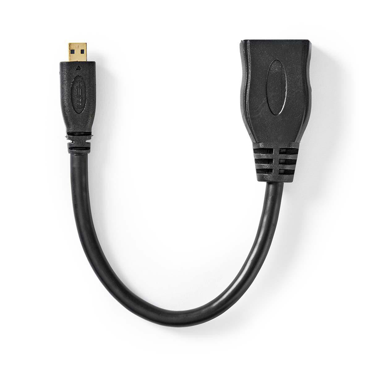 Cable Hdmi de Alta Velocidad con Ethernet | Microconector - Hembra 0,2 m Negro