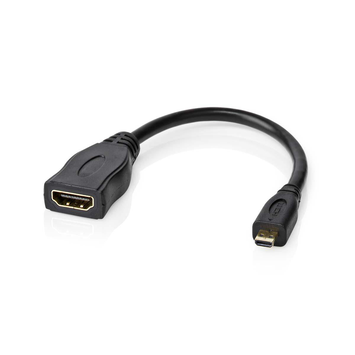 Cable Hdmi de Alta Velocidad con Ethernet | Microconector - Hembra 0,2 m Negro