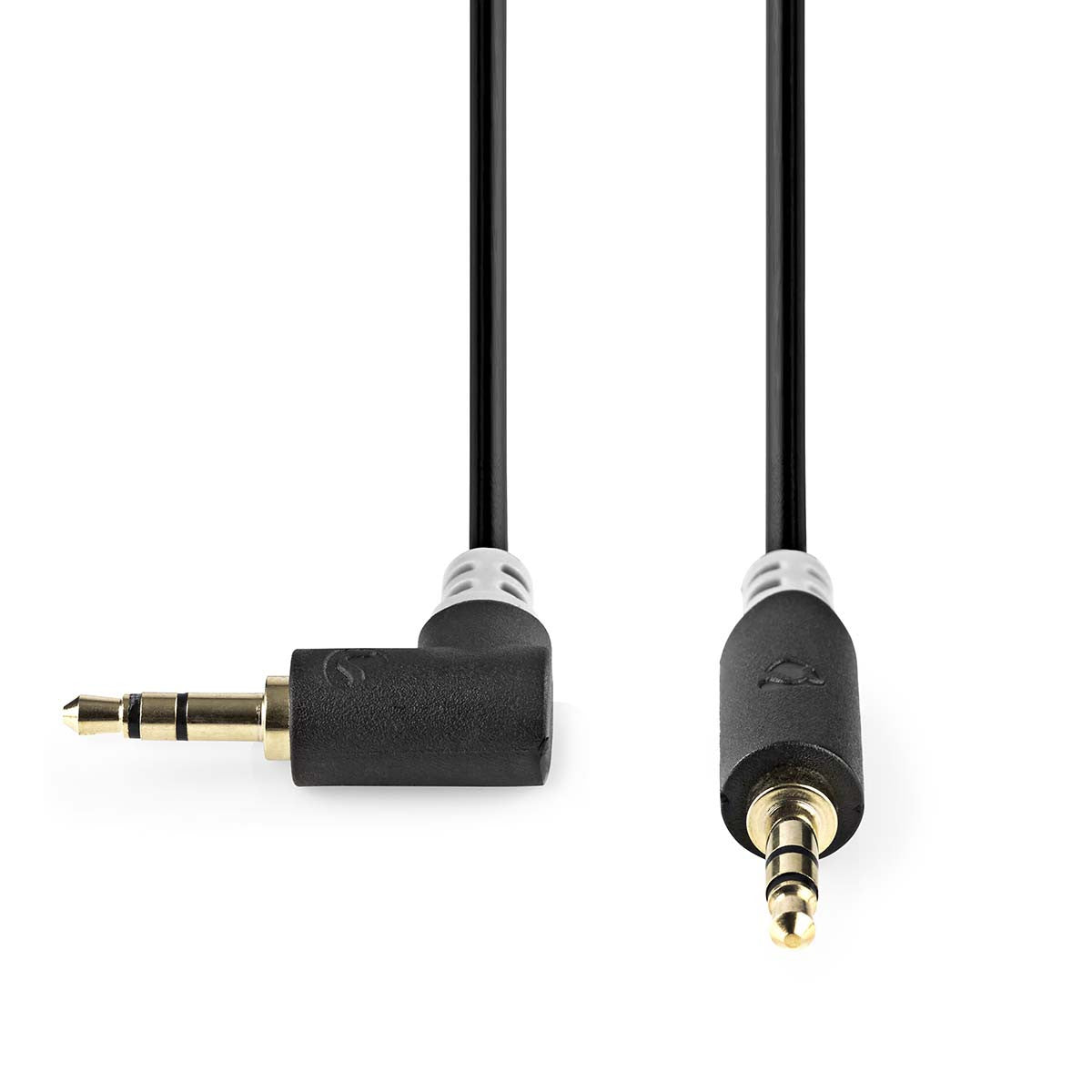 Cable de Audio Estéreo | Macho 3,5 mm - en Ángulo 0,5 m Antracita