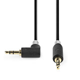 Cable de Audio Estéreo | Macho 3,5 mm - en Ángulo 0,5 m Antracita