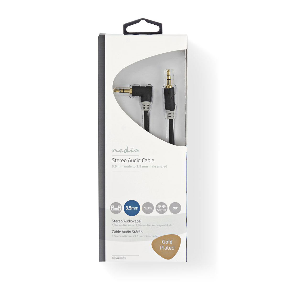 Cable de Audio Estéreo | Macho 3,5 mm - en Ángulo 0,5 m Antracita