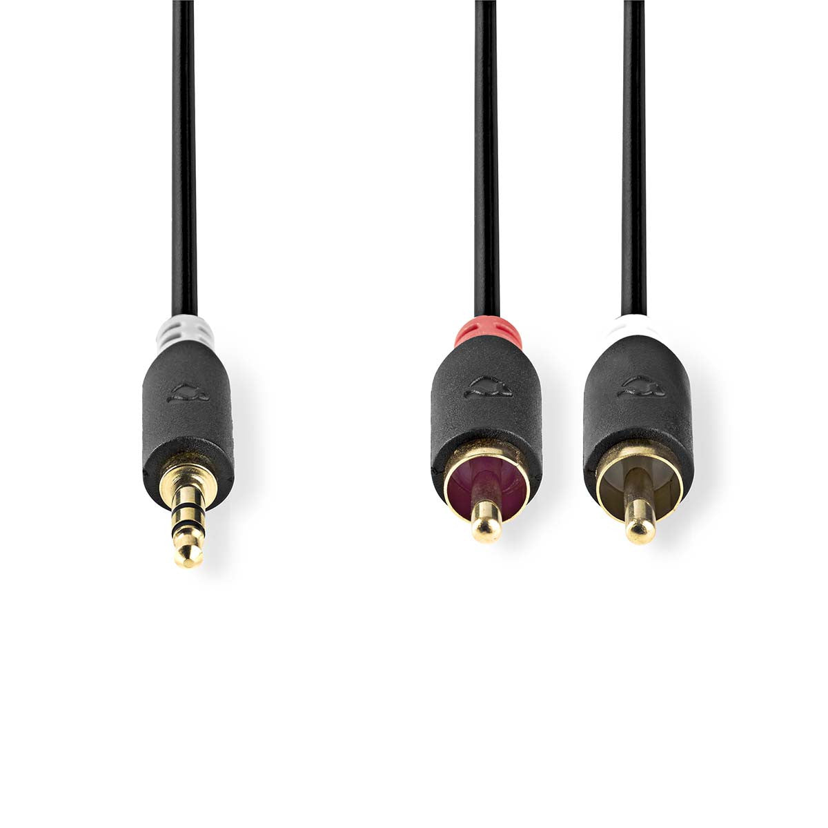 Cable de Audio Estéreo | Macho 3,5 mm - 2x RCA 5,0 m Antracita