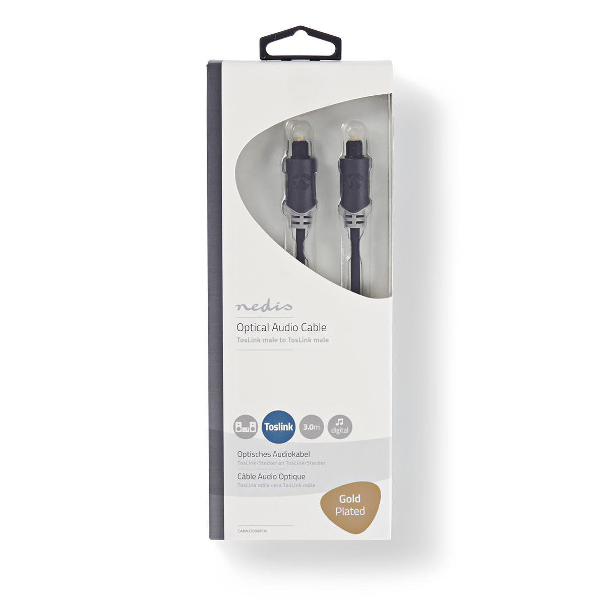 Cable de Audio Óptico | Toslink Macho - 3,0 m Antracita