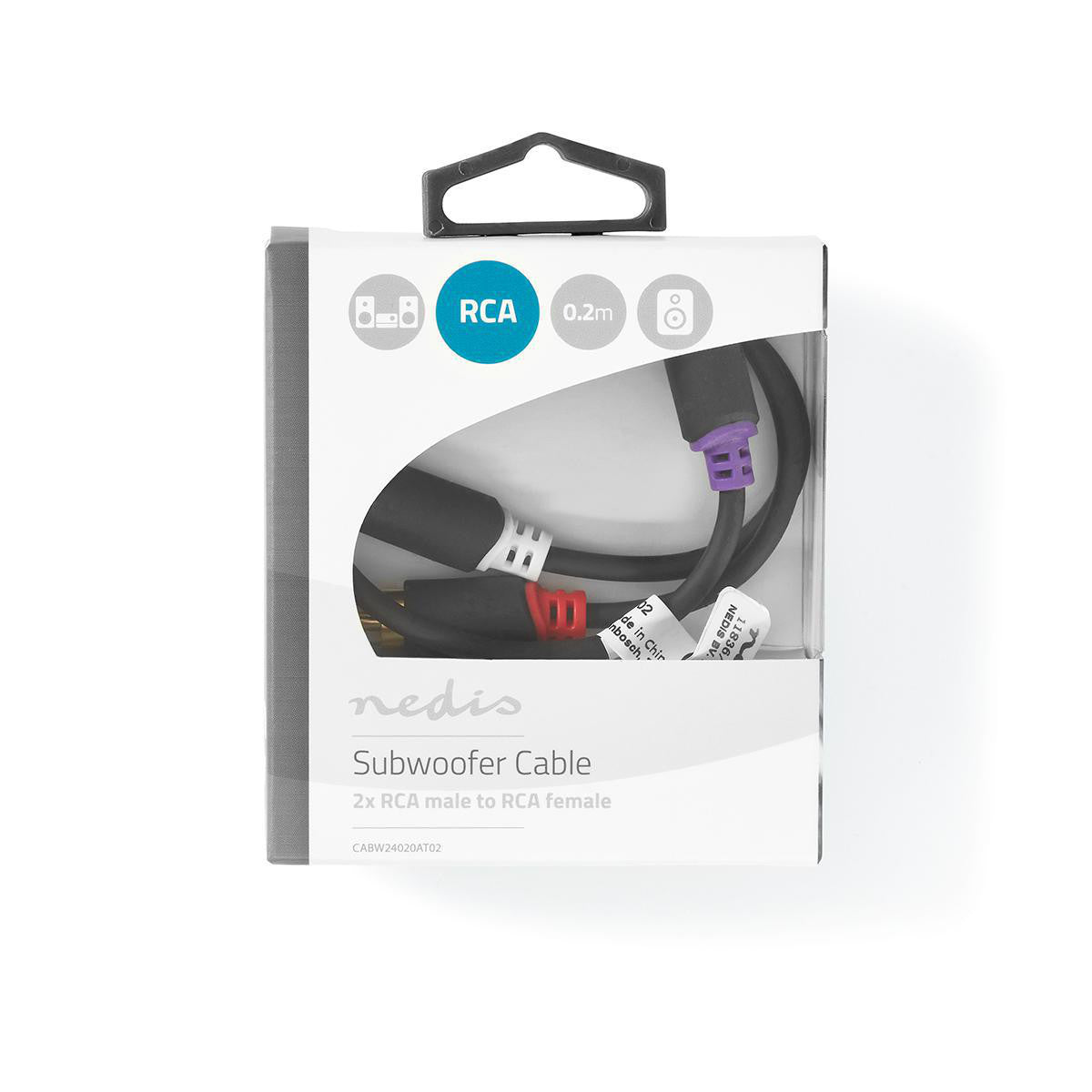 Cable Para Subwoofer | 2x RCA Macho - Hembra 0,2 m Antracita