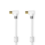 Cable Coaxial de 100 dB | IEC (Coaxial) Macho en Ángulo - Hembraen 5,0 m Blanco
