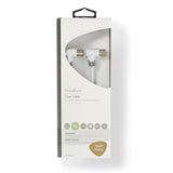 Cable Coaxial de 100 dB | IEC (Coaxial) Macho en Ángulo - Hembraen 5,0 m Blanco