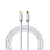 Cable Coaxial de 100 dB | IEC (Coaxial) Macho en Ángulo - 5,0 m Blanco