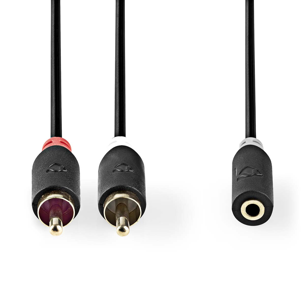 Cable de Audio Estéreo | 2x RCA Macho - Hembra 3,5 mm 0,2 m Antracita
