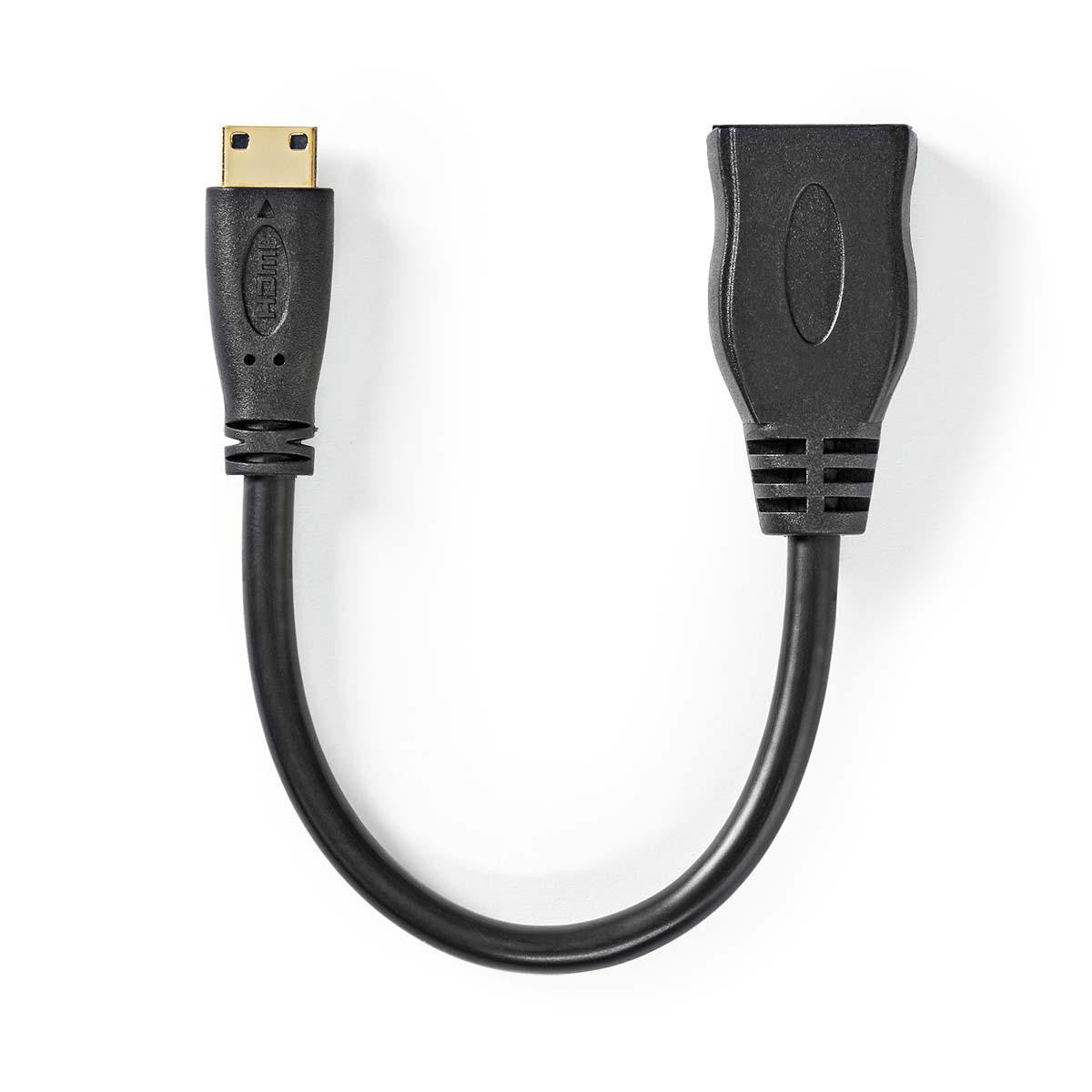 Cable Hdmi de Alta Velocidad con Ethernet | Miniconector - Hembra 0,2 m Negro