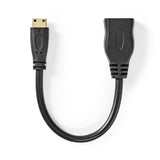 Cable Hdmi de Alta Velocidad con Ethernet | Miniconector - Hembra 0,2 m Negro
