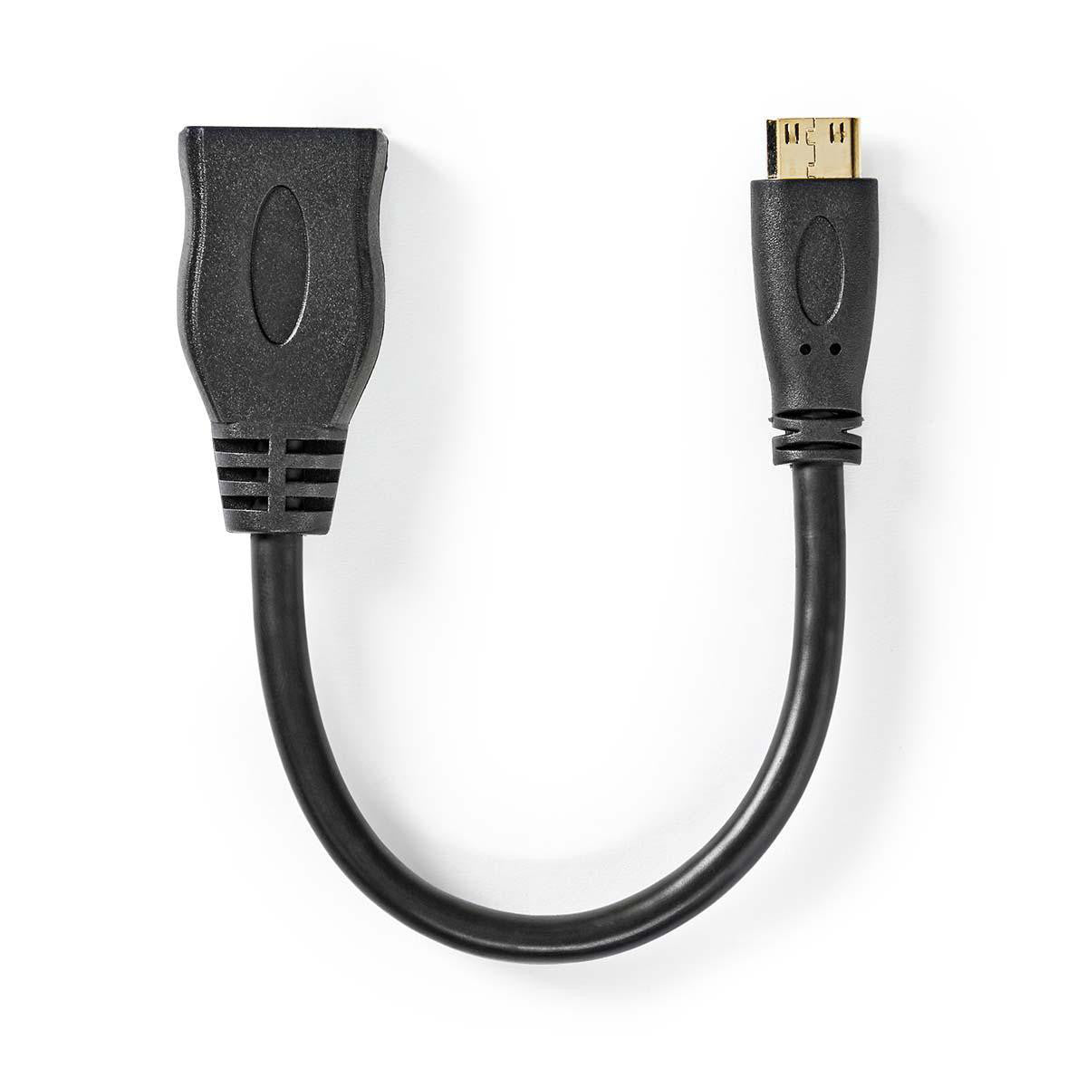 Cable Hdmi de Alta Velocidad con Ethernet | Miniconector - Hembra 0,2 m Negro