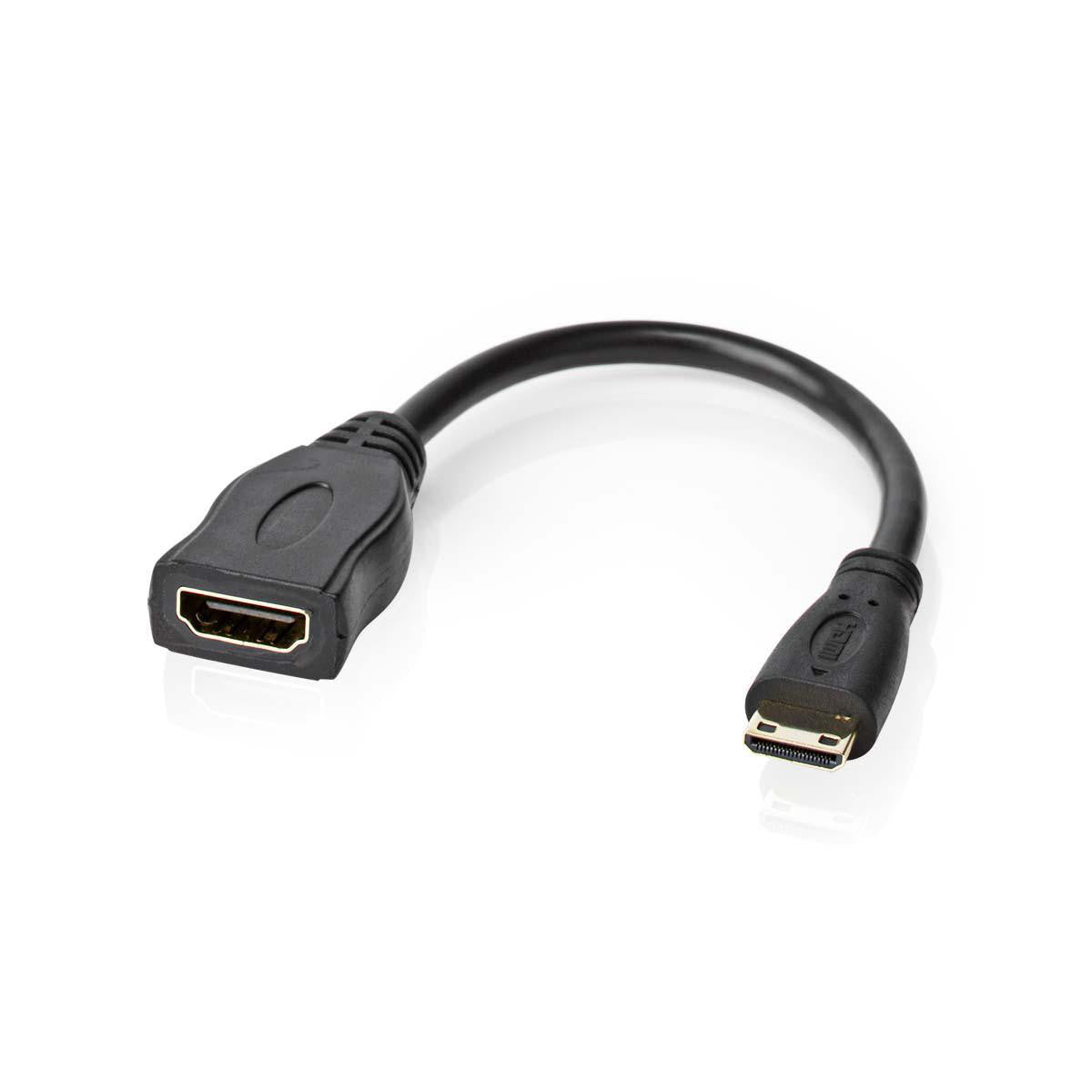 Cable Hdmi de Alta Velocidad con Ethernet | Miniconector - Hembra 0,2 m Negro